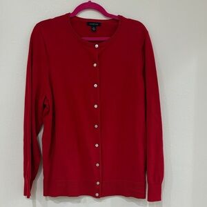 Lands' End Classic Red Women's Cardigan